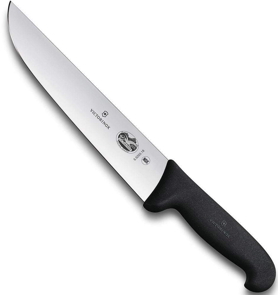 Victorinox Cutlery Cuchillo de carnicero recto de 12 pulgadas, mango  Fibrox, color negro